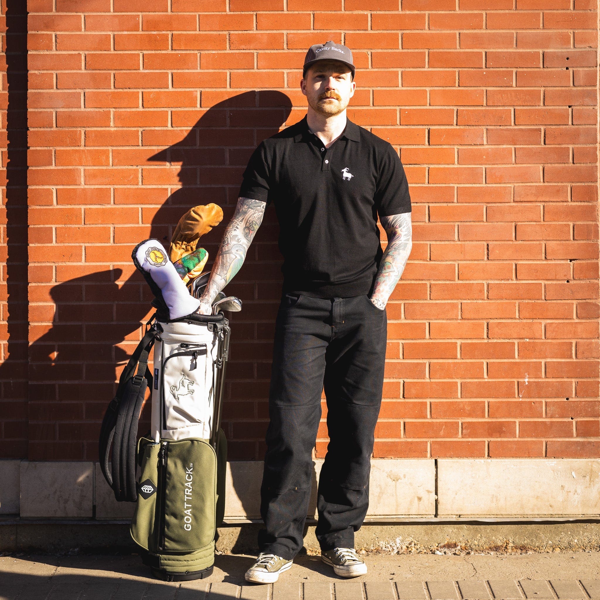 MOE Black Polo Shirts Canada-Golf-Lifestyle-Clothing-Brand